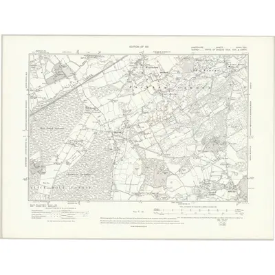 1909 Map of Hampshire & Isle of Wight XXVIII.SE, 1911 Print