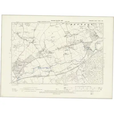1894 Map of Hampshire & Isle of Wight XXVIII.SW, 1897 Print