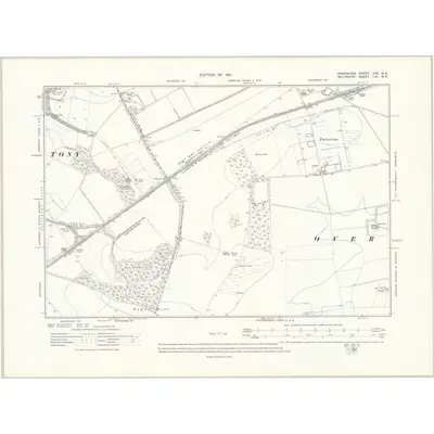 1908 Map of Hampshire & Isle of Wight XXX.NE, 1911 Print
