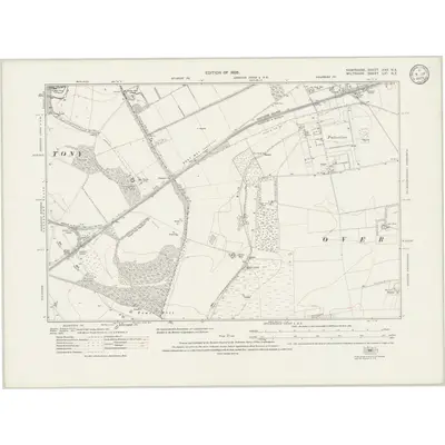 1923 Map of Hampshire & Isle of Wight XXX.NE, 1933 Print