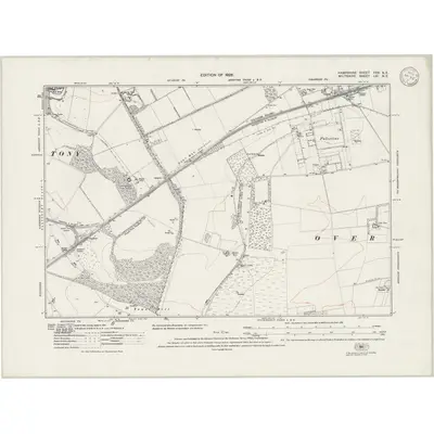 1923 Map of Hampshire & Isle of Wight XXX.NE, 1946 Print