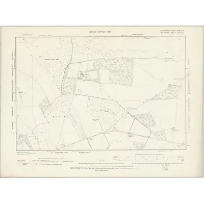 1894 Map of Hampshire & Isle of Wight XXX.SE, 1897 Print