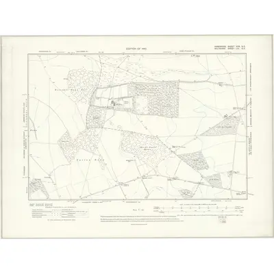 1908 Map of Hampshire & Isle of Wight XXX.SE, 1910 Print