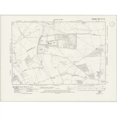 1923 Map of Hampshire & Isle of Wight XXX.SE, 1946 Print