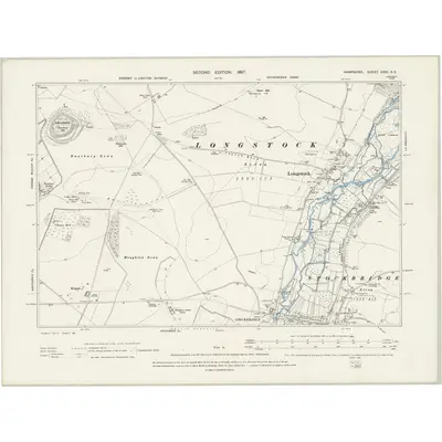 1894 Map of Hampshire & Isle of Wight XXXI.SE, 1897 Print