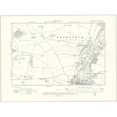 1908 Map of Hampshire & Isle of Wight XXXI.SE, 1911 Print