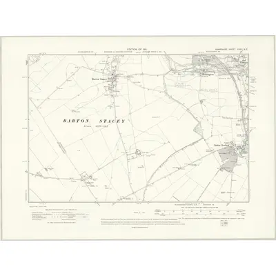 1908 Map of Hampshire & Isle of Wight XXXII.NE, 1911 Print