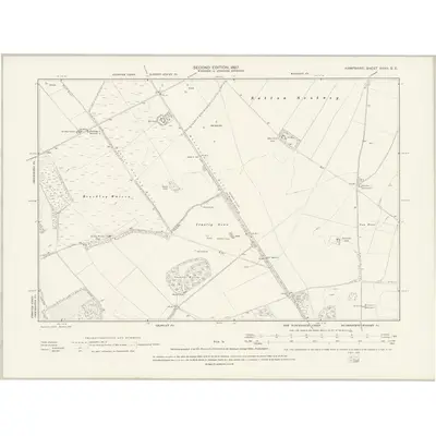 1894 Map of Hampshire & Isle of Wight XXXII.SE, 1897 Print