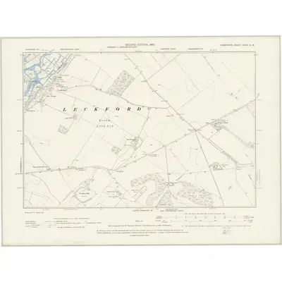1894 Map of Hampshire & Isle of Wight XXXII.SW, 1897 Print