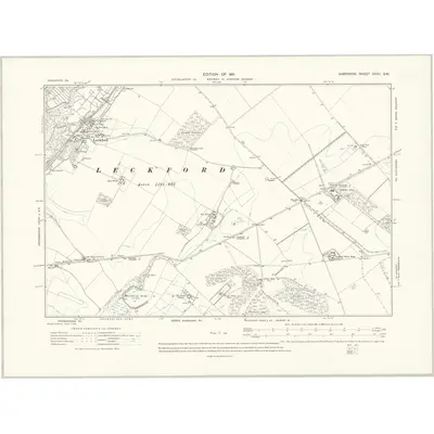 1908 Map of Hampshire & Isle of Wight XXXII.SW, 1911 Print