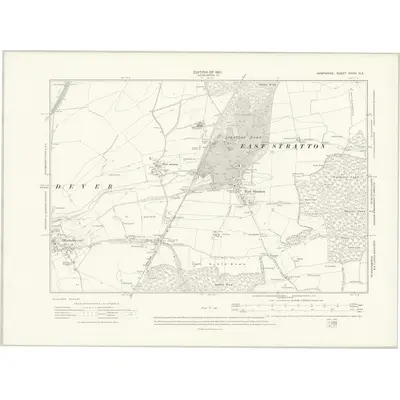 1908 Map of Hampshire & Isle of Wight XXXIII.NE, 1911 Print