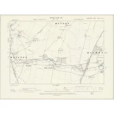 1894 Map of Hampshire & Isle of Wight XXXIII.NW, 1897 Print