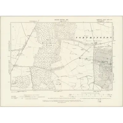 1894 Map of Hampshire & Isle of Wight XXXIII.SE, 1897 Print