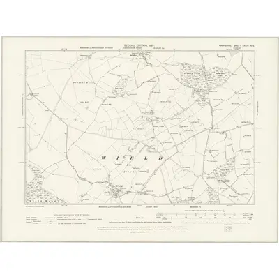 1894 Map of Hampshire & Isle of Wight XXXIV.NE, 1897 Print