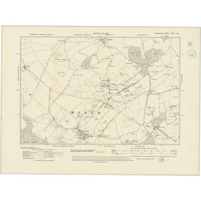 1908 Map of Hampshire & Isle of Wight XXXIV.NE, 1945 Print