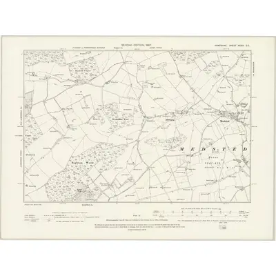 1894 Map of Hampshire & Isle of Wight XXXIV.SE, 1897 Print
