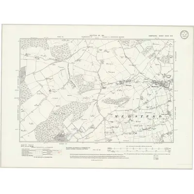 1908 Map of Hampshire & Isle of Wight XXXIV.SE, 1933 Print