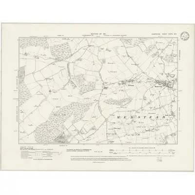 1908 Map of Hampshire & Isle of Wight XXXIV.SE, 1946 Print