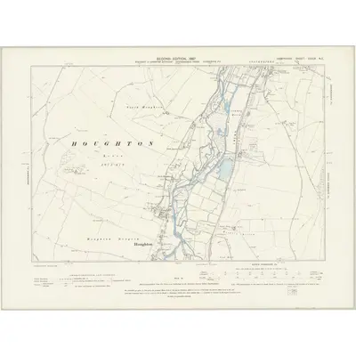 1894 Map of Hampshire & Isle of Wight XXXIX.NE, 1897 Print