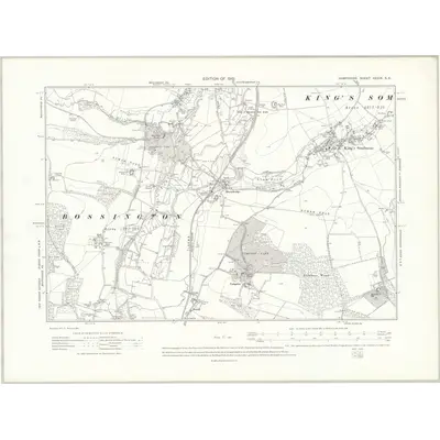1908 Map of Hampshire & Isle of Wight XXXIX.SE, 1910 Print