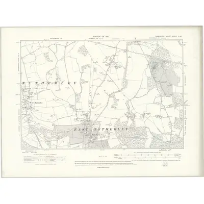 1908 Map of Hampshire & Isle of Wight XXXIX.SW, 1910 Print