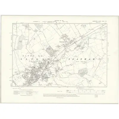 1909 Map of Hampshire & Isle of Wight XXXV.NE, 1911 Print