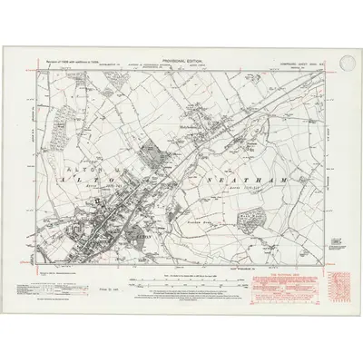 1938 Map of Hampshire & Isle of Wight XXXV.NE, 1947 Print