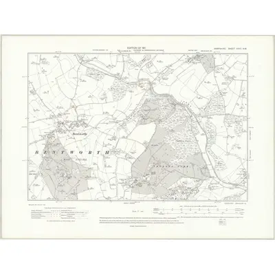 1908 Map of Hampshire & Isle of Wight XXXV.NW, 1911 Print