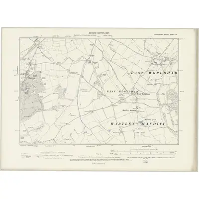 1895 Map of Hampshire & Isle of Wight XXXV.SE, 1897 Print