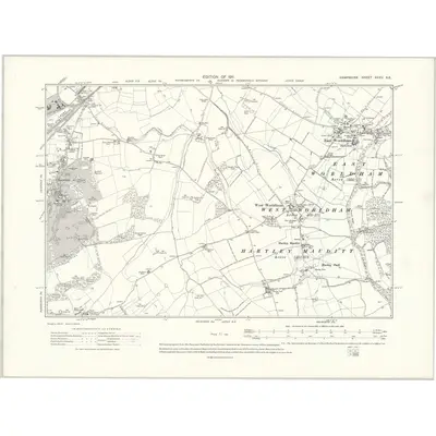 1908 Map of Hampshire & Isle of Wight XXXV.SE, 1911 Print