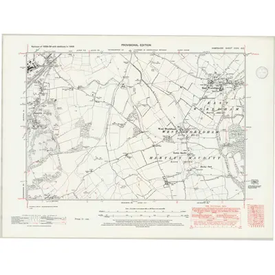 1938 Map of Hampshire & Isle of Wight XXXV.SE, 1946 Print