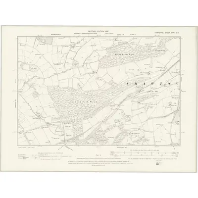 1894 Map of Hampshire & Isle of Wight XXXV.SW, 1897 Print