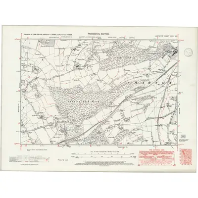1938 Map of Hampshire & Isle of Wight XXXV.SW, 1946 Print