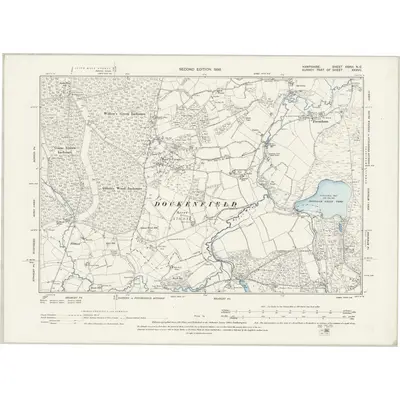 1894 Map of Hampshire & Isle of Wight XXXVI.NE, 1898 Print
