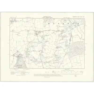 1909 Map of Hampshire & Isle of Wight XXXVI.NW, 1911 Print
