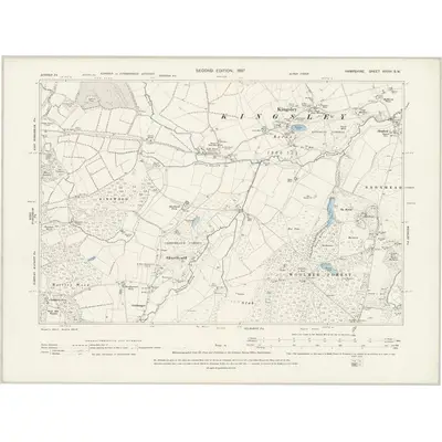 1894 Map of Hampshire & Isle of Wight XXXVI.SW, 1897 Print