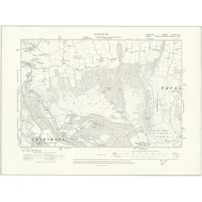 1909 Map of Hampshire & Isle of Wight XXXVII.SW, 1910 Print