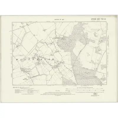 1924 Map of Hampshire & Isle of Wight XXXVIII.NE, 1927 Print