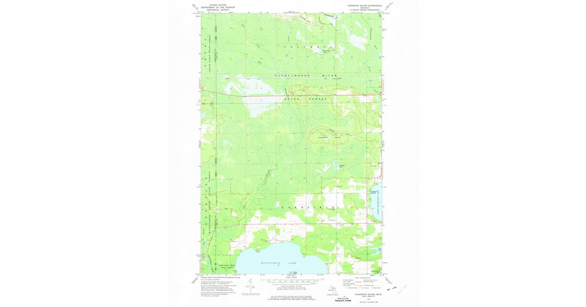 New Luce Map 1972 Map of Hardwood Island, Luce County, MI — High-Res | Pastmaps