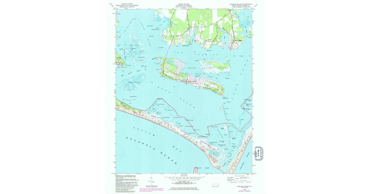 1949 Map of Harkers Island, NC — HighRes Pastmaps