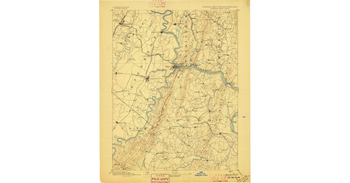 1800s 19th Century Maps of Pleasantville - Harpers Ferry Loudoun County Va Usgs Topo 1884 Og 1200x630