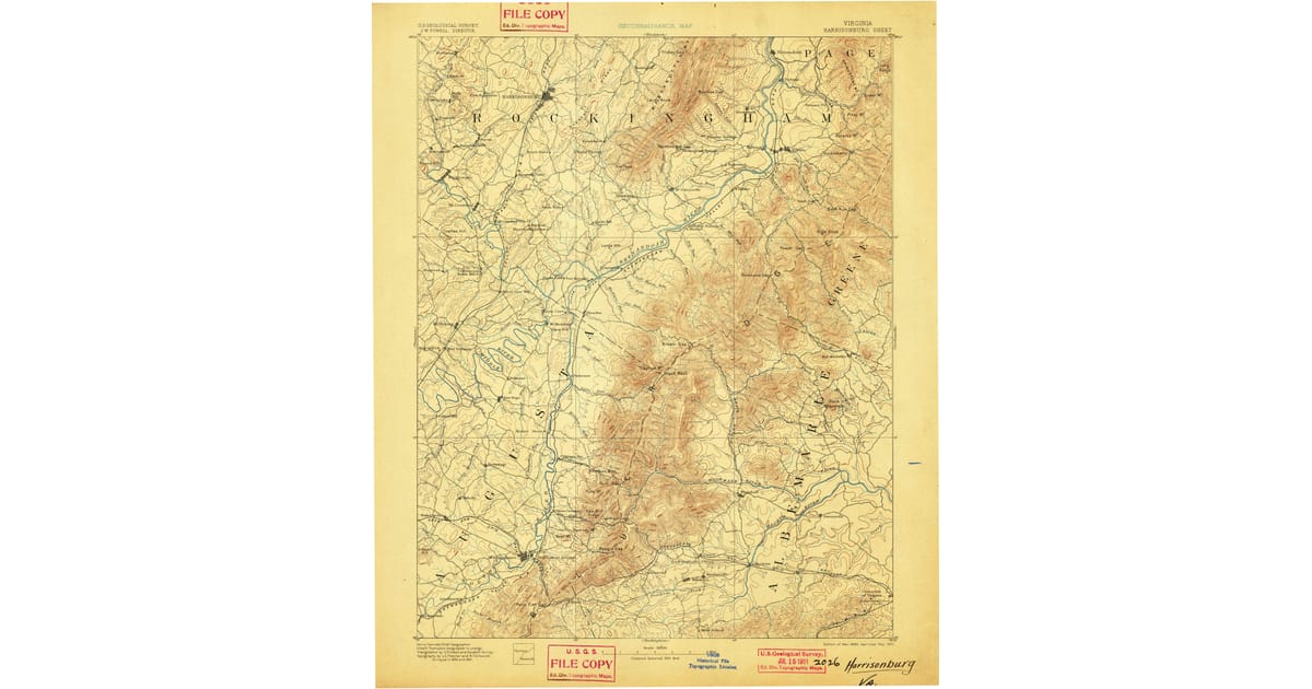 1800s 19th Century Maps of Lyndhurst - Harrisonburg Rockingham County Va Usgs Topo 1892 P1901 Og 1200x630 