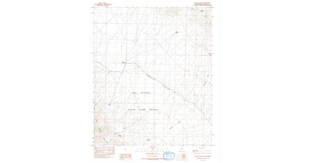 1982 Map of Hatchet Ranch, Hidalgo County, NM — High-Res | Pastmaps