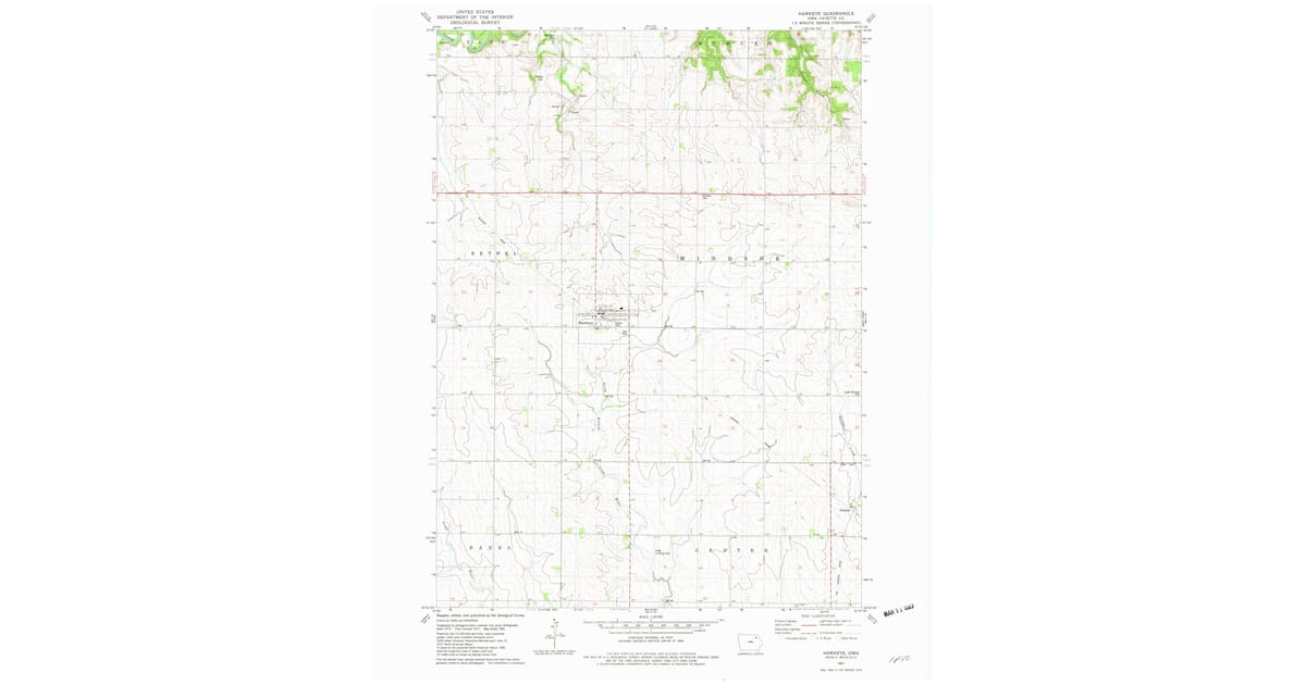 Hawkeye Point Map 1981 Map of Hawkeye, IA — High-Res | Pastmaps