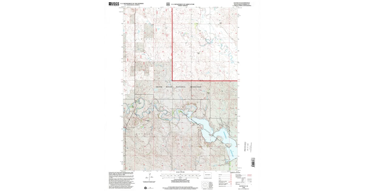 Haynes Map 1998 Map of Haynes SE, Perkins County, SD — High-Res | Pastmaps