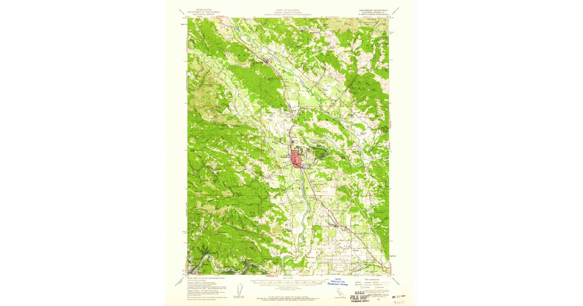 1955 Map of Healdsburg, CA — High-Res | Pastmaps