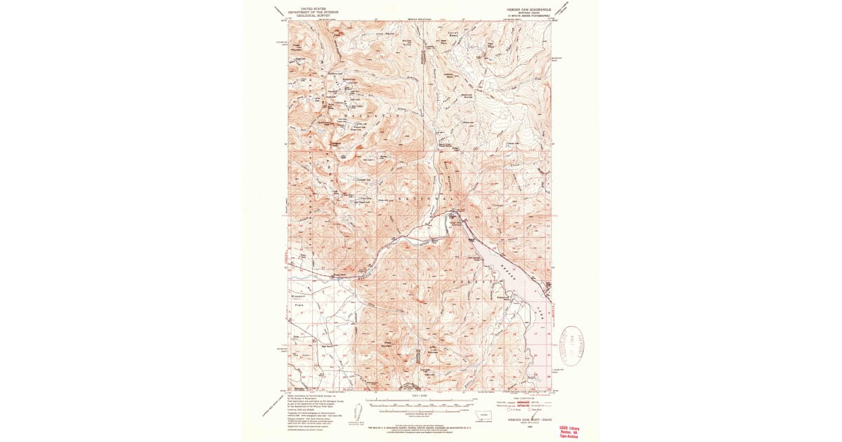1950 Map of Hebgen Dam, Gallatin County, MT — High-Res | Pastmaps
