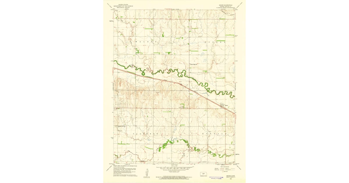 1960 Map of Heizer, Barton County, KS — High-Res | Pastmaps