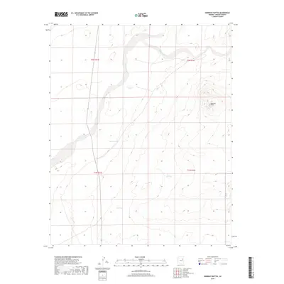 2018 Map of Hennessy Buttes, 2018 Print