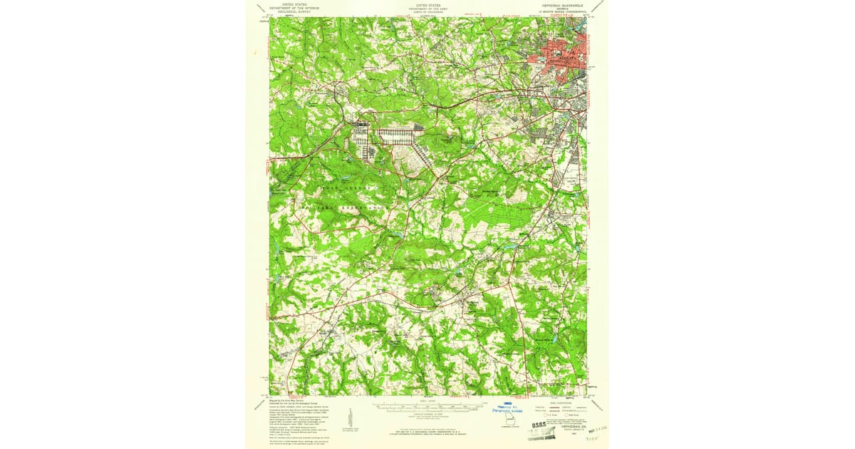 1957 Map of Hephzibah, GA — High-Res | Pastmaps
